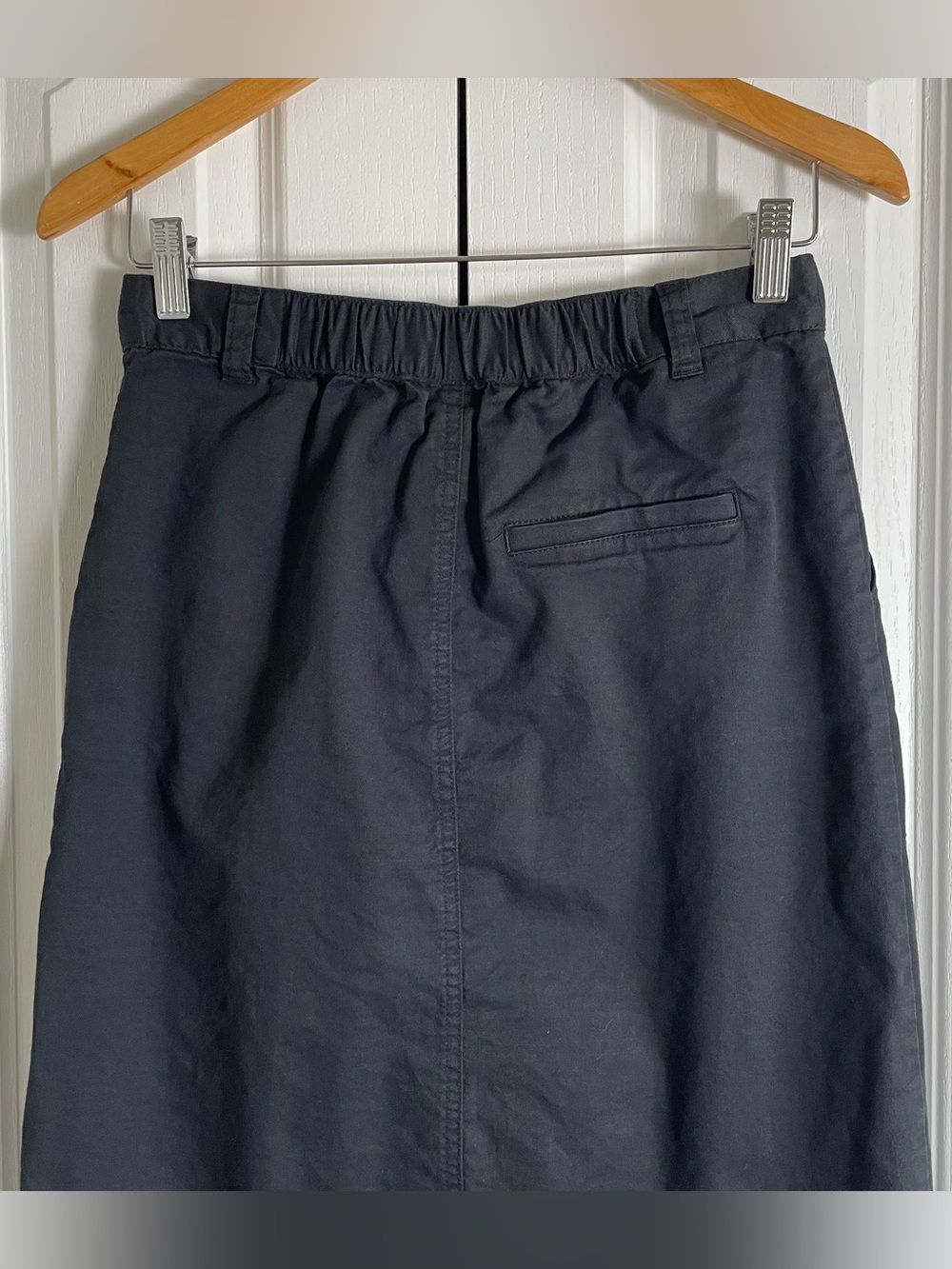 A New Day Surplus Utility Maxi Skirt Women’s S Black Split Cotton Elastic Waist - Picture 7 of 15
